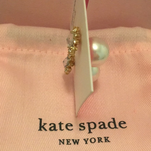 KATE SPADE Reversible Rhinestones Pearl Earrings - Picture 7 of 8